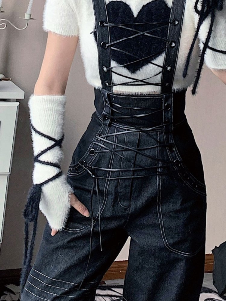 Laceup suspenders jeans【s0000000010】 - SCULTURE（エスカルチャー）