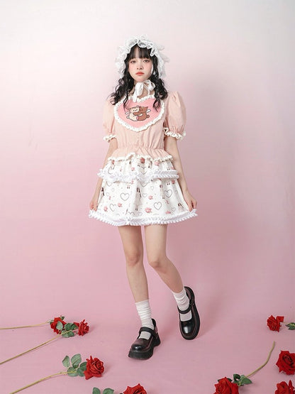 Pearl Print Cute Puffy Short Skirt【s0000001129】