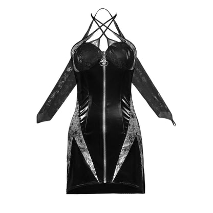 Punk Halter Neck Suspender Dress【s0000001032】