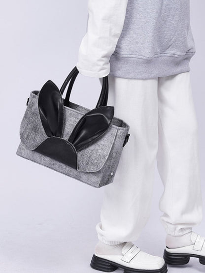 Rabbit design denim tote bag【s0000001037】