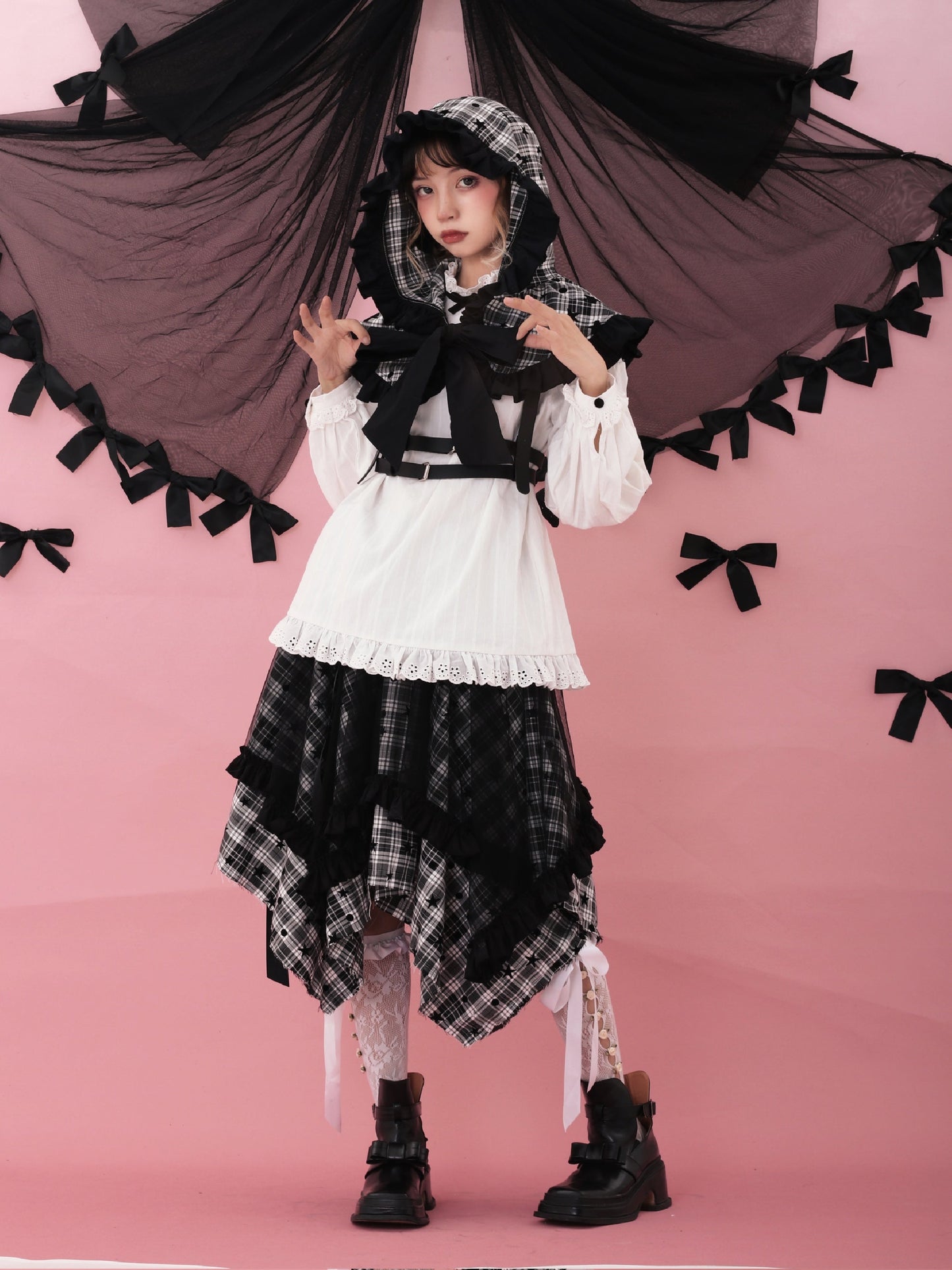 Retro Bow Lace Hooded Shawl【s0000000398】 - SCULTURE（エスカルチャー）