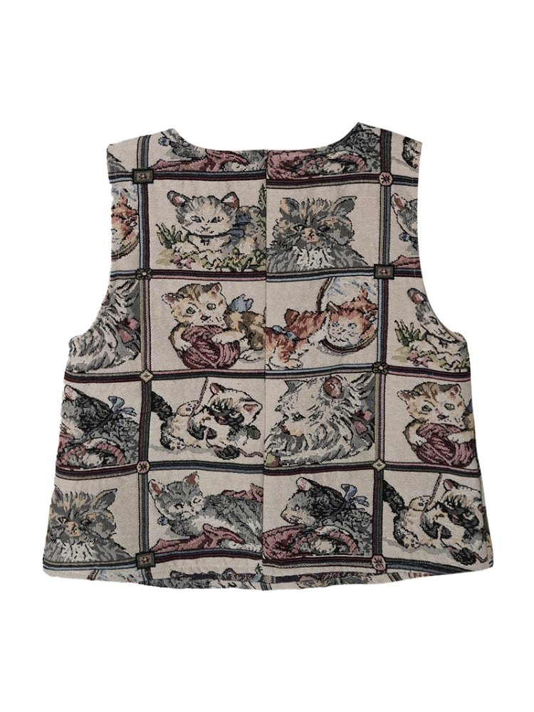 Retro jacquard sleeveless vest【s0000001123】 - SCULTURE（エスカルチャー）