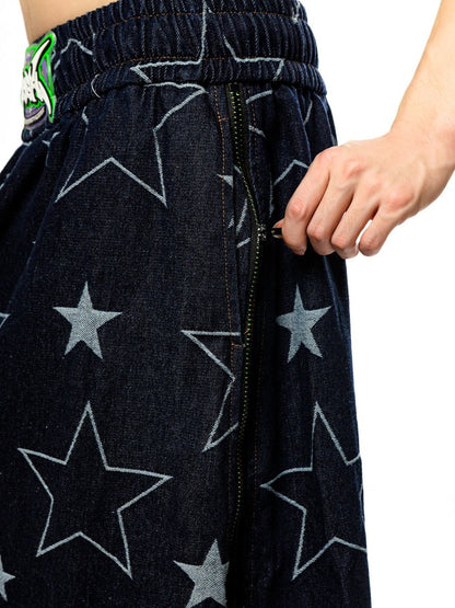 Star Side Zipper Loose A-line Denim Skirt【s0000000226】 - SCULTURE（エスカルチャー）