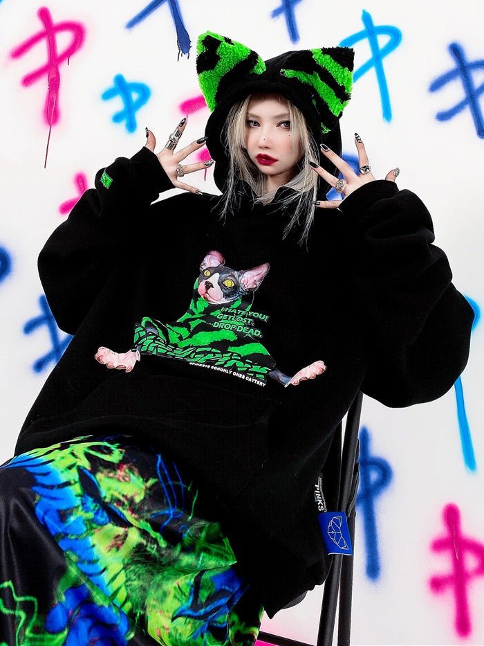 Zebra Pattern Cat Ears Print Hooded Parka【s0000000286】 - SCULTURE（エスカルチャー）